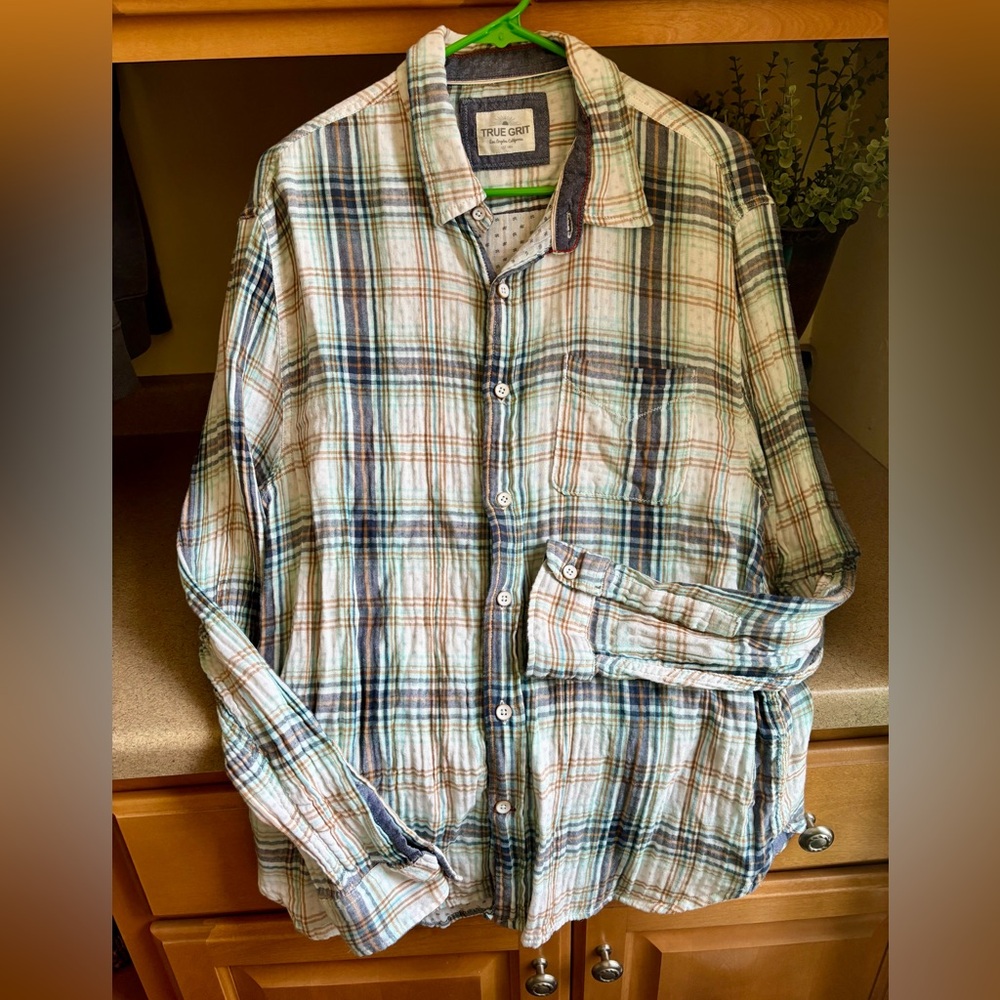 True Grit Men's Casual Plaid Shirt